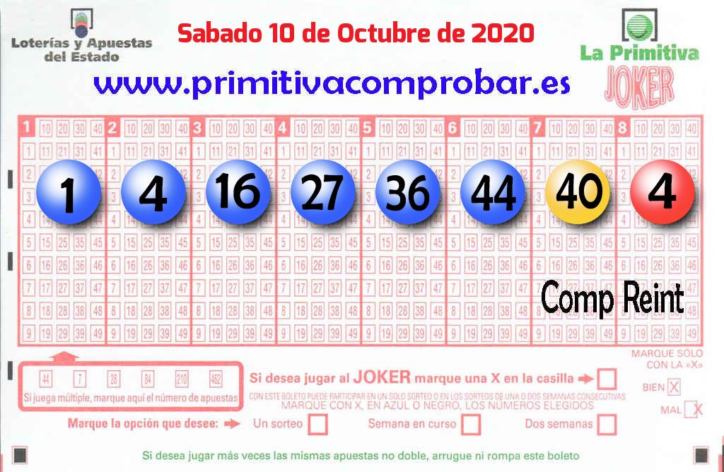 Comprobar Primitiva Del Sabado 10 De Octubre De