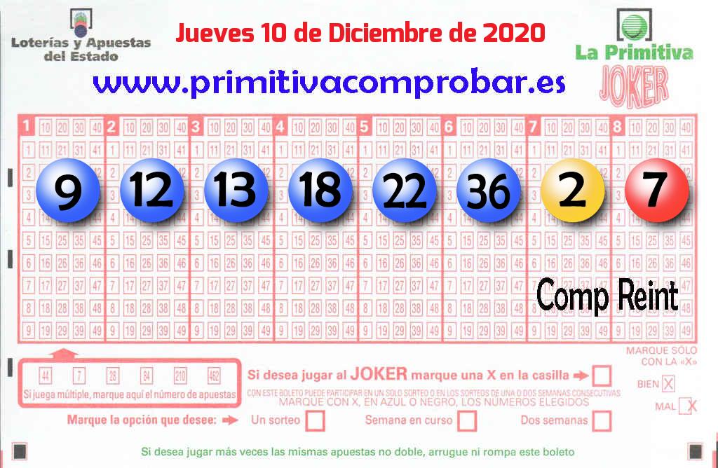 Comprobar Primitiva Del Jueves 10 De Diciembre De 2020