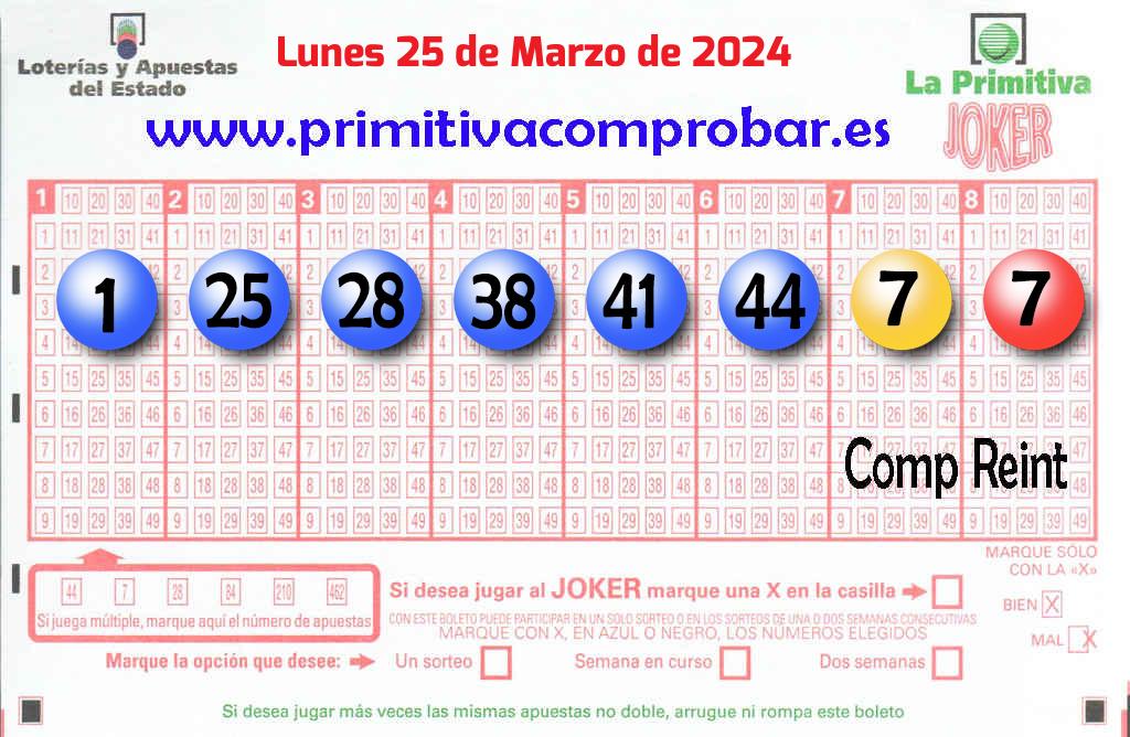 Comprobar Primitiva Del Lunes 25 De Marzo De 2024. Premios De Hoy