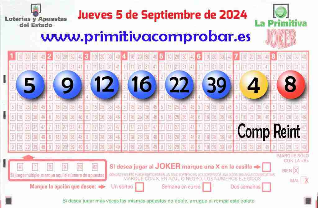 Primitiva del Jueves 5 de Septiembre de 2024