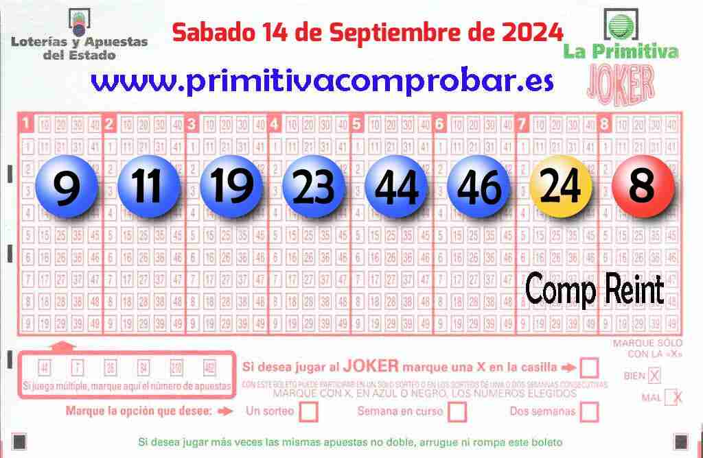 Primitiva del Sábado 14 de Septiembre de 2024