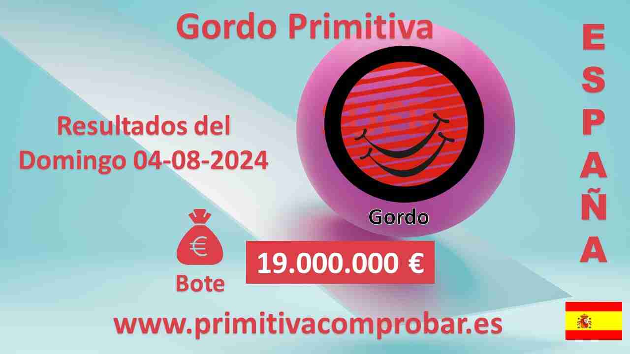 Gordo Primitiva del Domingo 4 de Agosto de 2024