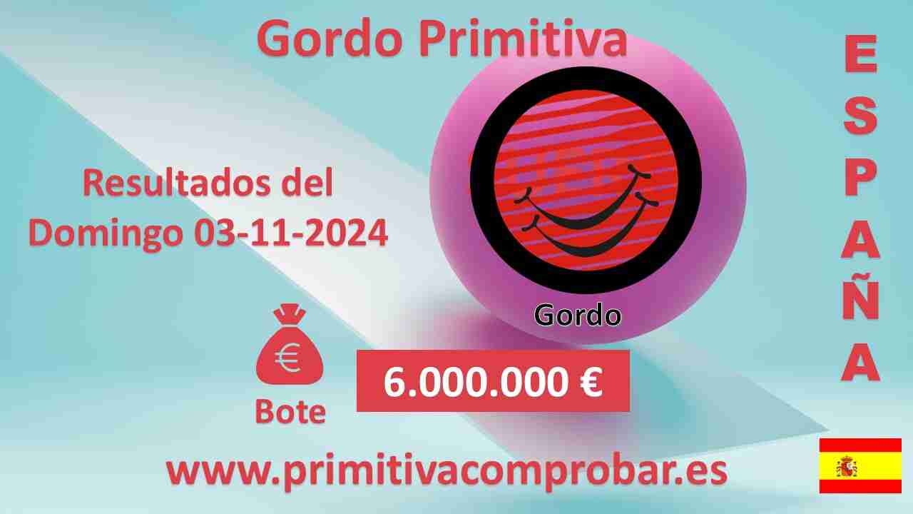 Gordo Primitiva del Domingo 3 de Noviembre de 2024