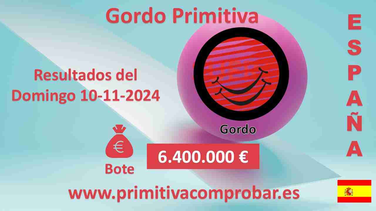 Gordo Primitiva del Domingo 10 de Noviembre de 2024