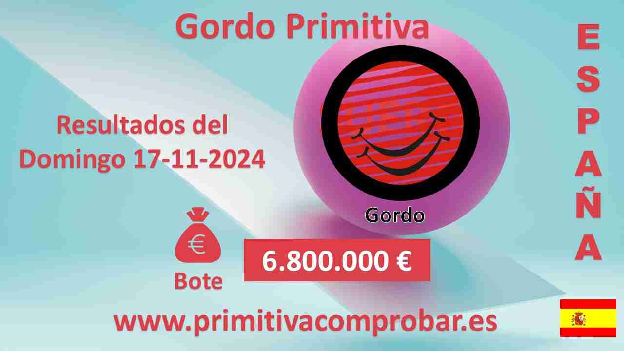 Gordo Primitiva del Domingo 17 de Noviembre de 2024