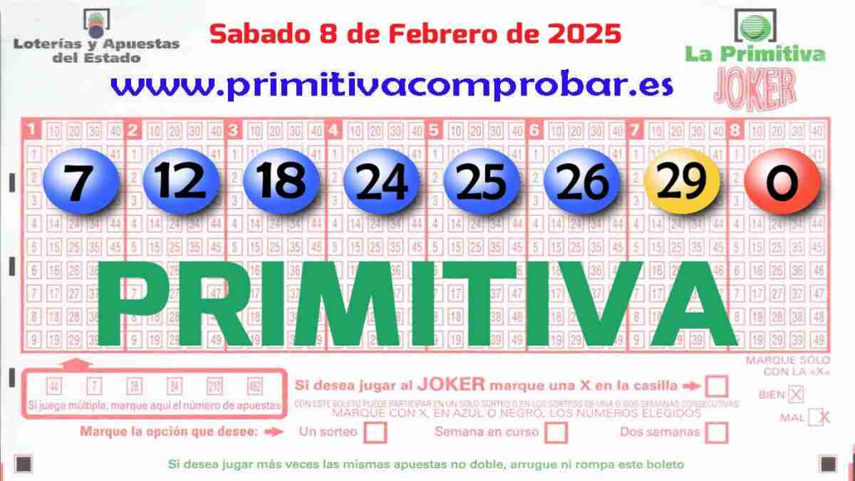 Primitiva del Sábado 8 de Febrero de 2025