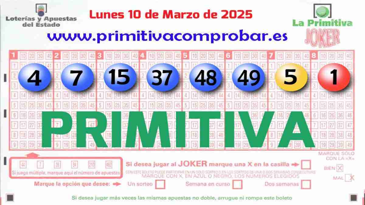 Primitiva del Lunes 10 de Marzo de 2025